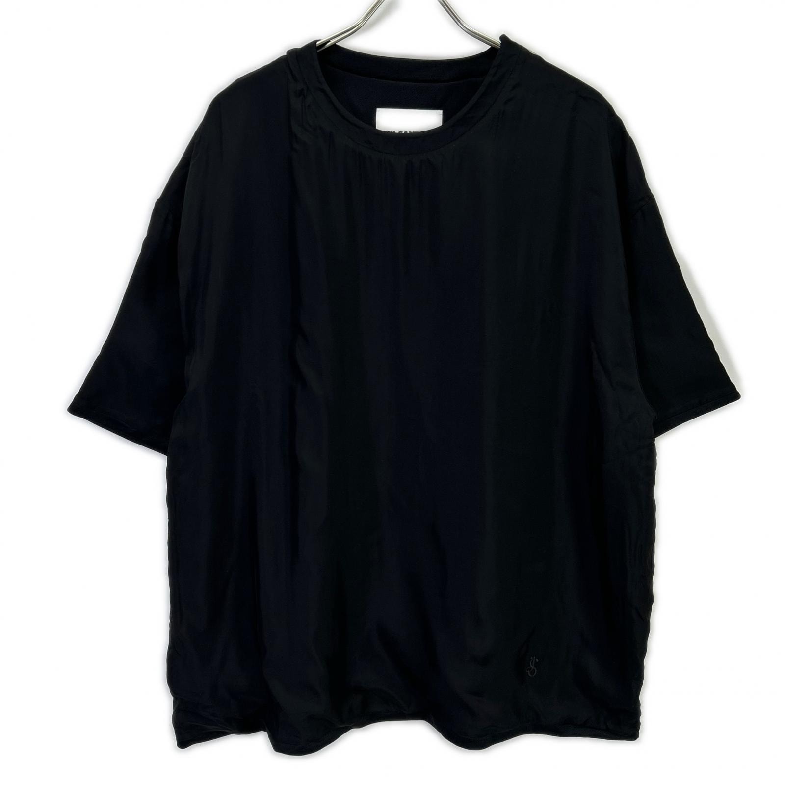 ジルサンダー 24SS ブラック ショルダージップ 半袖 Tシャツ S