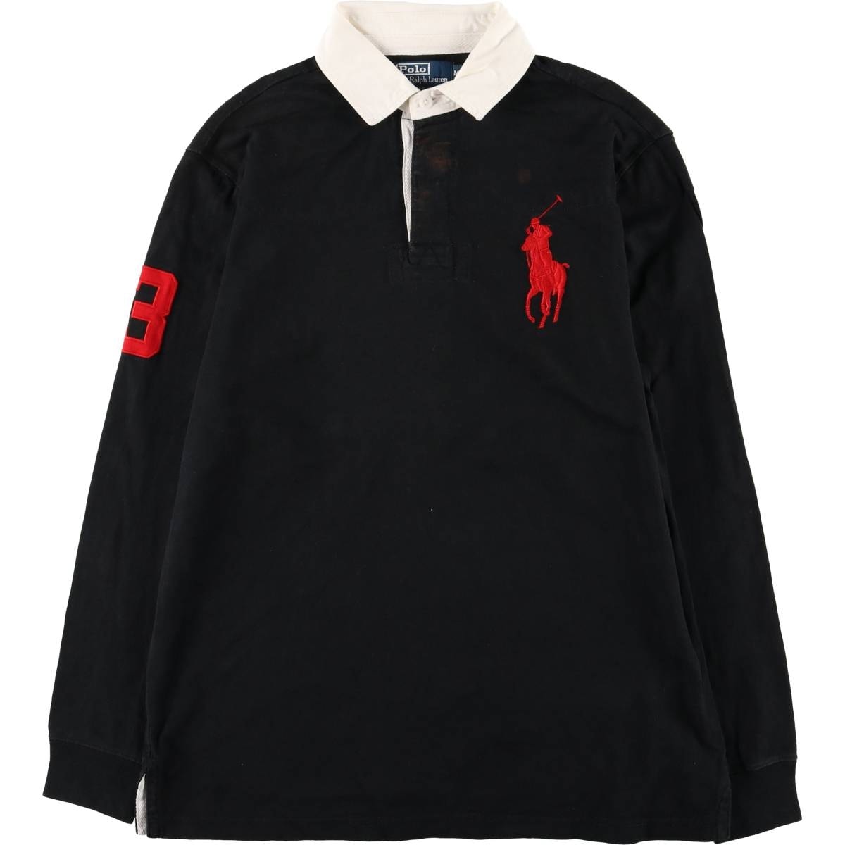 古着 ラルフローレン Ralph Lauren POLO by Ralph Lauren ビッグポニー 長袖 ラガーシャツ メンズM相当/eaa581125
