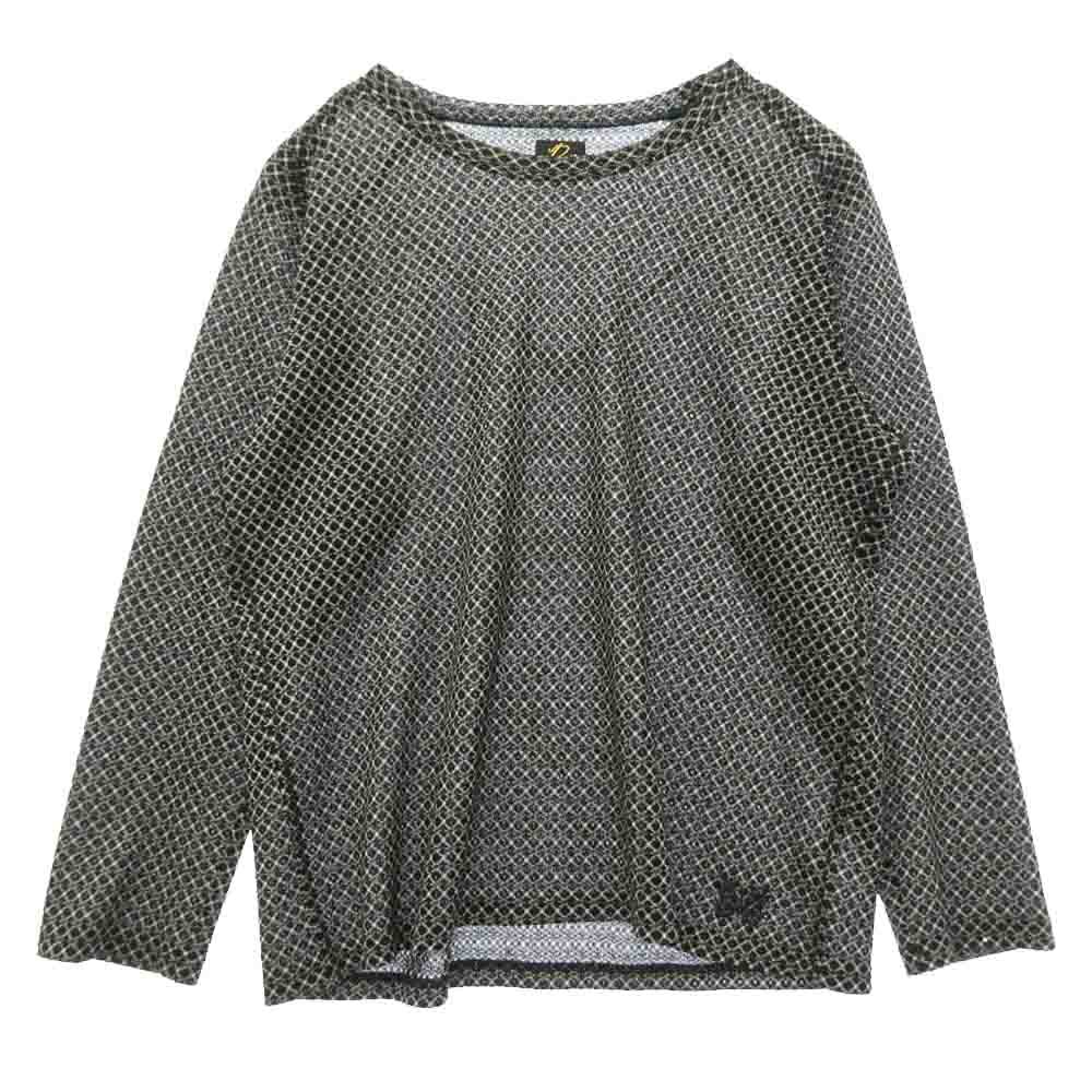 Needles ニードルス QV348 L/S U-Neck Tee パピヨン刺繍 Uネック ロングスリーブ 長袖 カットソー ブラック系 M【中古】