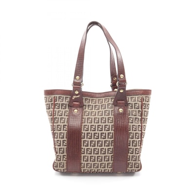 フェンディ FENDI ズッキーノ トートバッグ バッグ キャンバス レザー レディース ベージュ系 / ブラウン系 【中古】