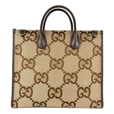 グッチ GUCCI ハンドバッグ ショルダーバッグ ジャンボGG GGキャンバス/レザー ブラウン ユニセックス 678839【中古】 z8421