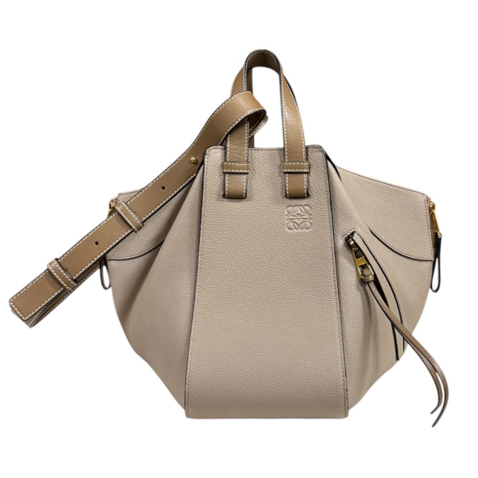 ロエベ ハンモック スモール ショルダーバッグ レザー ベージュ レディース LOEWE  中古