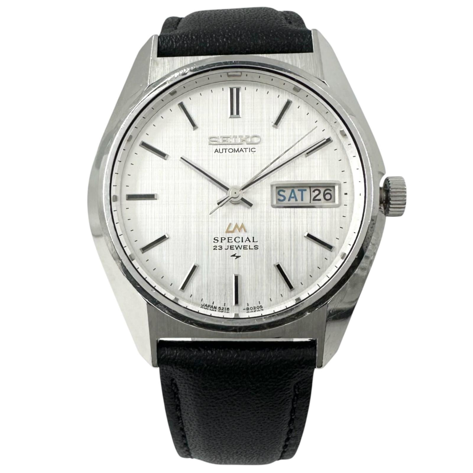 SEIKO セイコー ロードマティック 5216-8020 腕時計 ステンレススチール/レザー シルバー 自動巻き シルバー文字盤 メンズ 1970年代製造【中古】