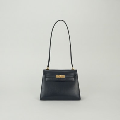 エルメス HERMES ミニケリー ケリー20 セリエ ミニ ケリー 20 セリエ バッグ トートバッグ ショルダーバッグ ボックスカーフ ネイビー Navy 紺 ゴールド金具 外縫い ハンドバッグ