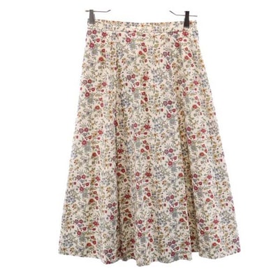 Burberrys バーバリーズ 90s 花柄 ミモレ丈 フレアスカート 11AR ベージュ系