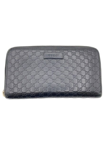 GUCCI Micro Guccissima Round Fastener Wallet "Black"