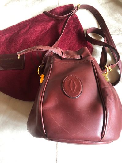 Cartier Mustline Drawstring Shoulder Bag "Bordeaux"