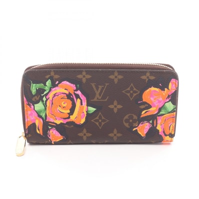 ルイ・ヴィトン LOUIS VUITTON ジッピーウォレット ラウンド長財布 財布 キャンバス PVC モノグラム・ローズ レディース ブラウン系 / マルチカラー M93759 【中古】