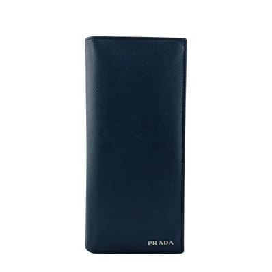 プラダ PRADA 二つ折り財布 サフィアーノ 長財布 2MV836 ネイビー