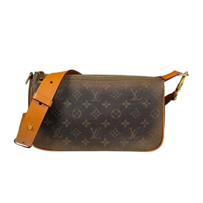 ルイヴィトン ポシェットアクセソワールXL モノグラムダスト ショルダーバッグ M11623 ブラウン メンズ LOUIS VUITTON 中古