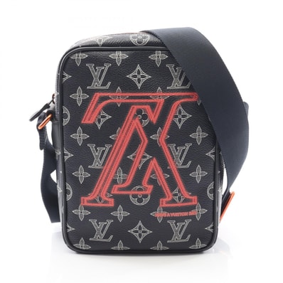 ルイ・ヴィトン LOUIS VUITTON ダヌーブPM アップサイドダウン ショルダーバッグ バッグ PVCコーティングキャンバス レザー モノグラム・インク コライユ メンズ ネイビー系 / レッド系 / ホワイト系 M43678 【中古】