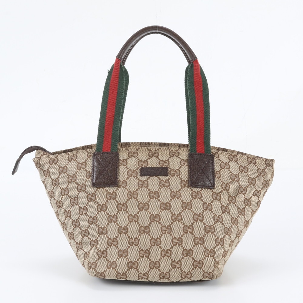 ■美品 グッチ GGキャンバス シェリー ライン131228 トート バッグ