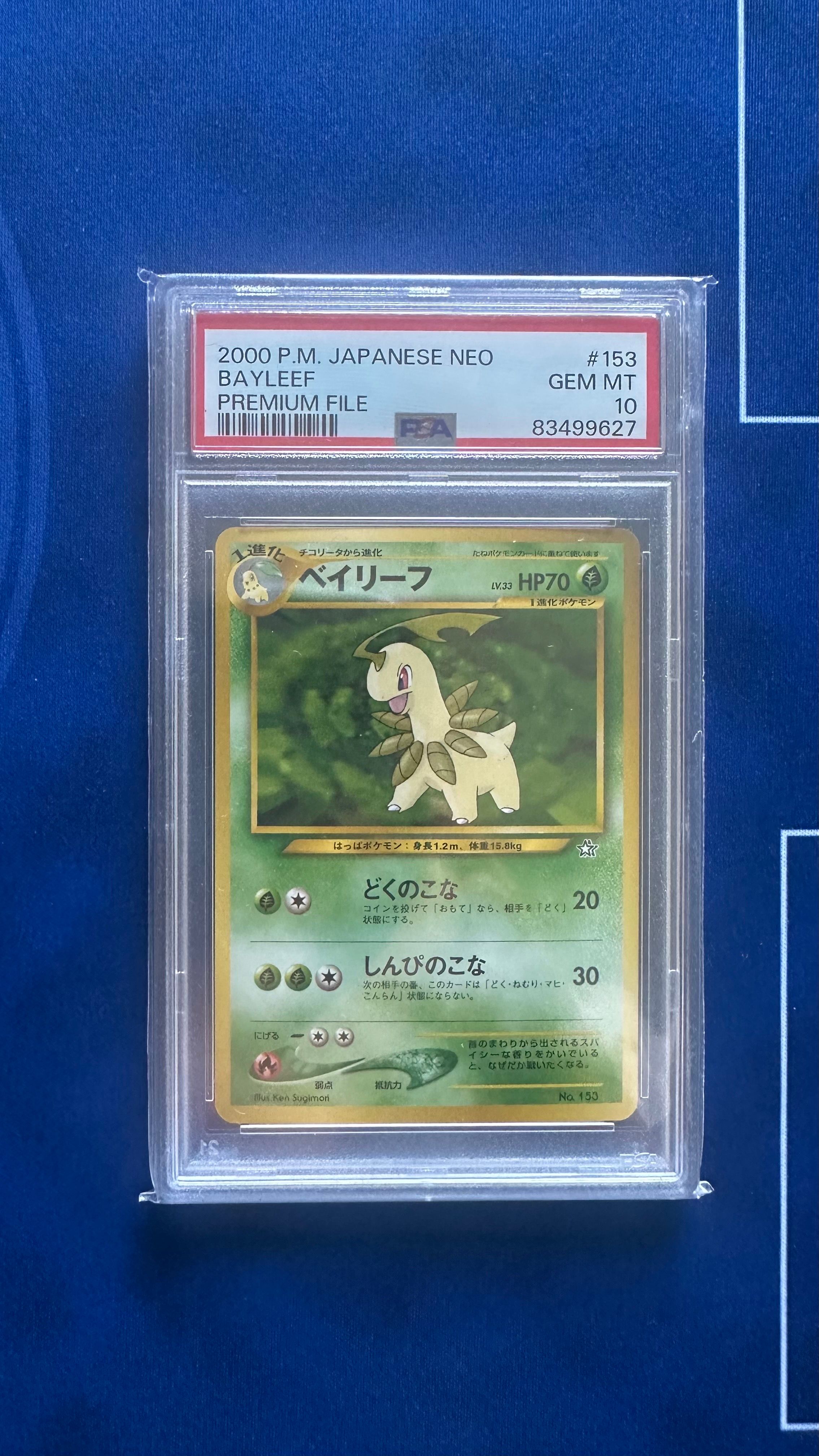 PSA 10]Bayleef : Old Back [PRMF-1 No.153](Pokemon Card neo "Premium File")  | SNKRDUNK