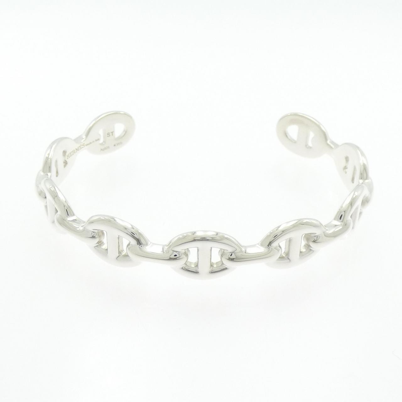 Hermes Chaine D'ancre Enchainee Bracelet Bangle "Silver"