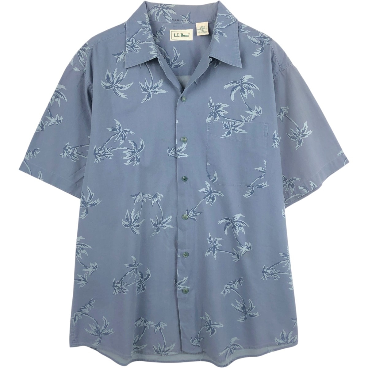 古着 ~90年代 エルエルビーン L.L.Bean 総柄 ヤシの木柄 オープンカラー ハワイアンアロハシャツ メンズM相当 ヴィンテージ/eaa665245