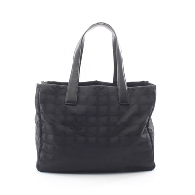 シャネル CHANEL ニュートラベルラインMM トートバッグ バッグ レザー ナイロンキャンバス レディース ブラック系 A15991 【中古】