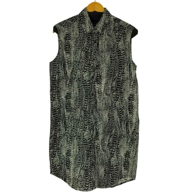 総柄 ノースリーブロングシャツ【1142364383814】