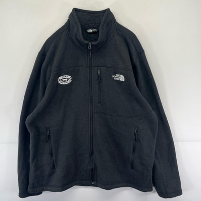 古着 ザ・ノースフェイス THE NORTH FACE フルジップフリースジャケット アウトドア ワンポイント ロゴ 2XL ブラック系 メンズ