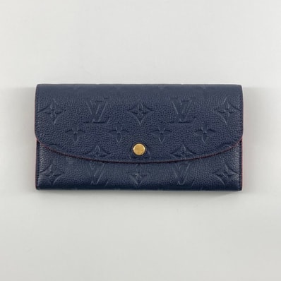 LOUIS VUITTON(ルイ・ヴィトン) ポルトフォイユエミリー モノグラムアンプラント M69417 長財布 ネイビー