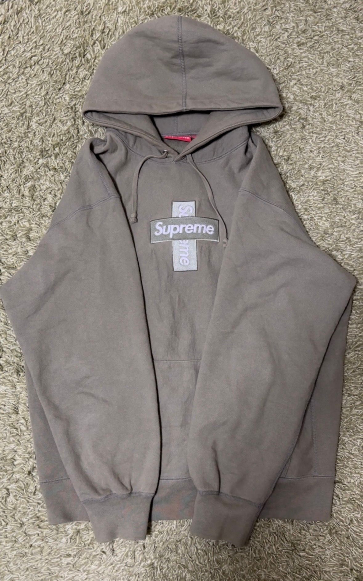 Supreme Cross Box Logo Hooded Sweatshirt "Light Olive"