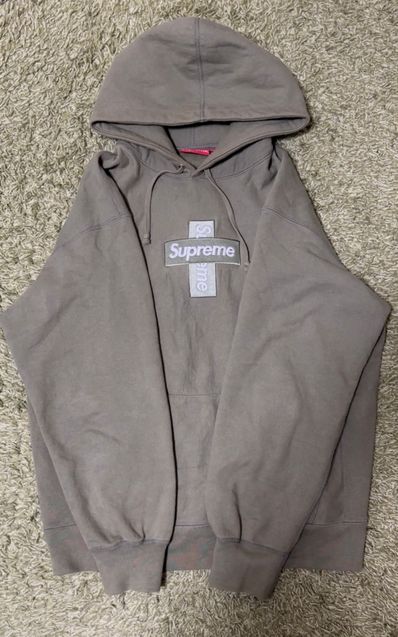 Supreme Cross Box Logo Hooded Sweatshirt "Light Olive"
