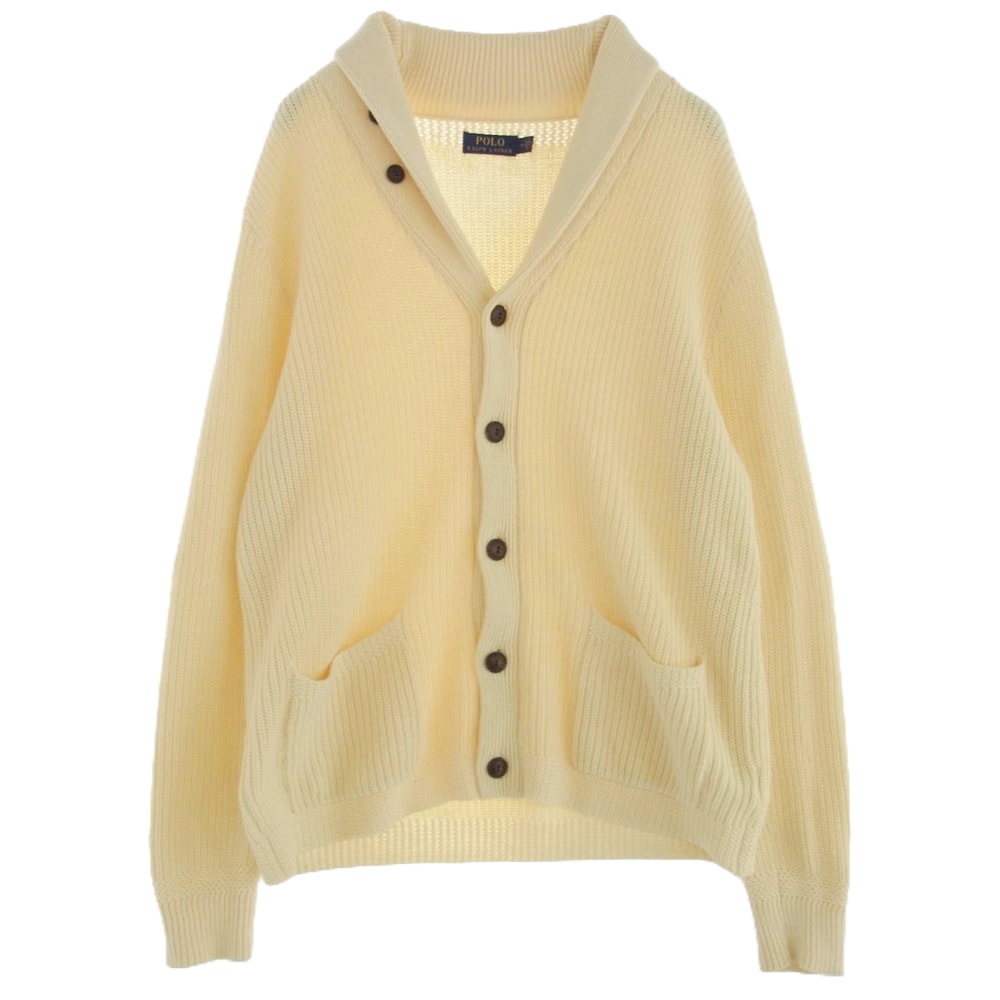 POLO RALPH LAUREN ポロ・ラルフローレン カーディガン ショールカラー ニット カーディガン オフホワイト系 M【中古】