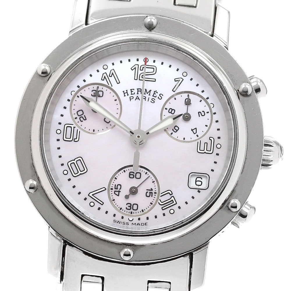 エルメス クリッパークロノ デイト CL1.310 レディース 【中古】