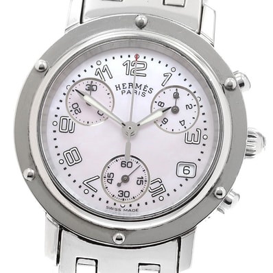 エルメス クリッパークロノ デイト CL1.310 レディース 【中古】