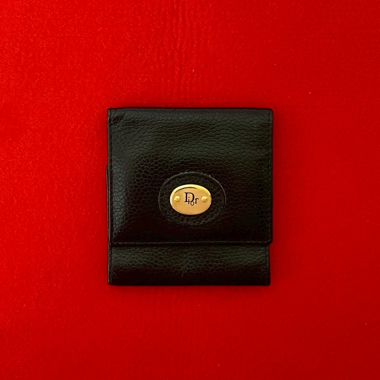 Christian Dior ディオール ロゴ 金具 レザー コインケース ブラック
04061