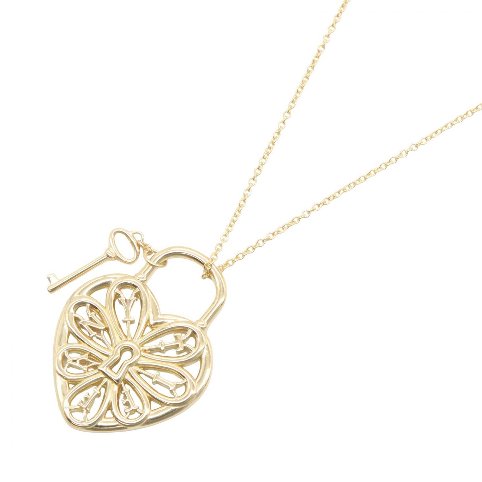 ティファニー TIFFANY&CO フィリグリーハート ネックレス ネックレス ジュエリー K18(イエローゴールド) レディース ゴールド系 【中古】