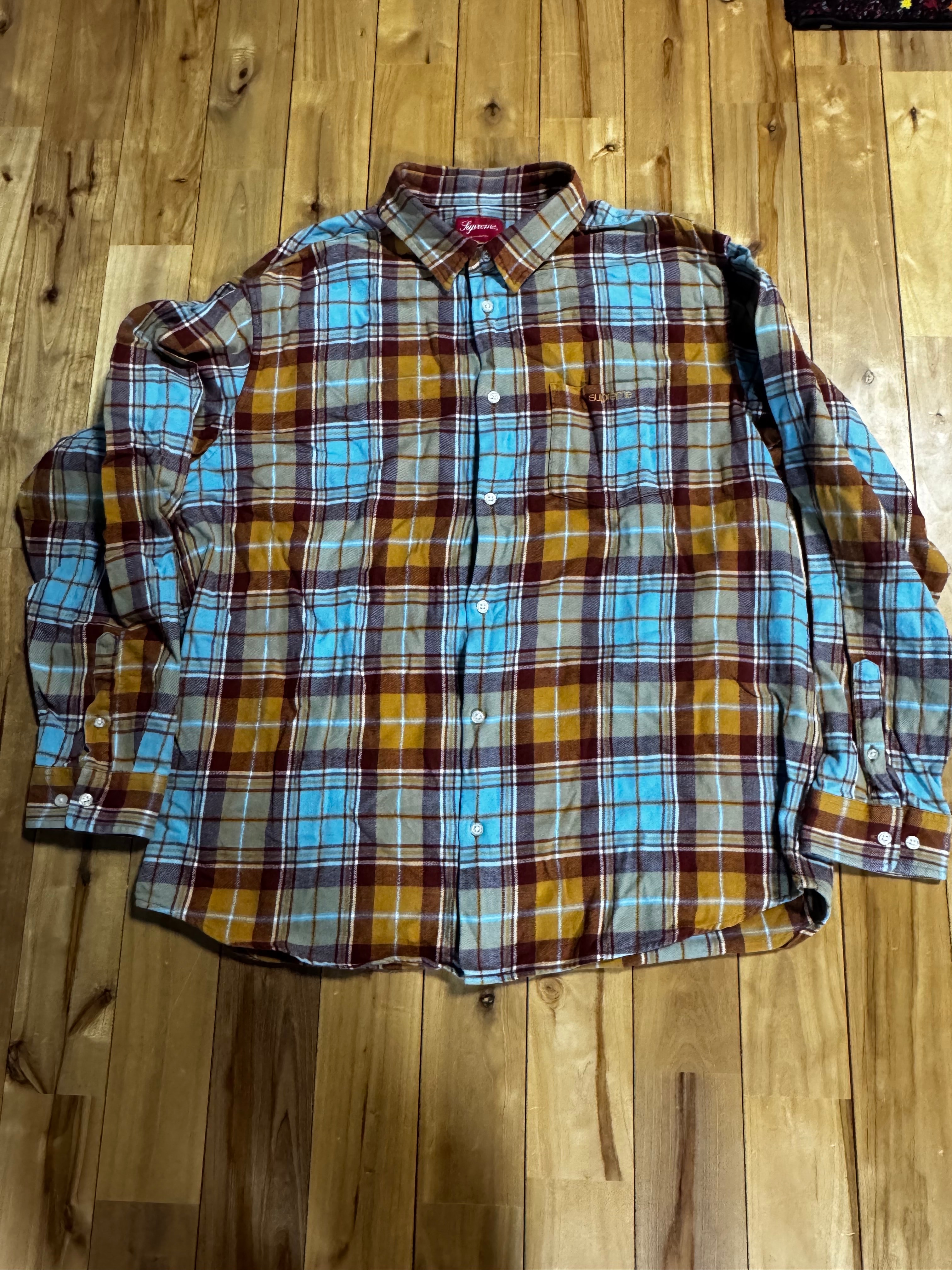Supreme Plaid Flannel Shirt "Rust" (22FW)