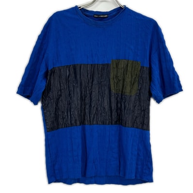 イッセイミヤケメン ME61JK109 16SS ブルー ナイロン切替 ワンポケットTシャツ 3