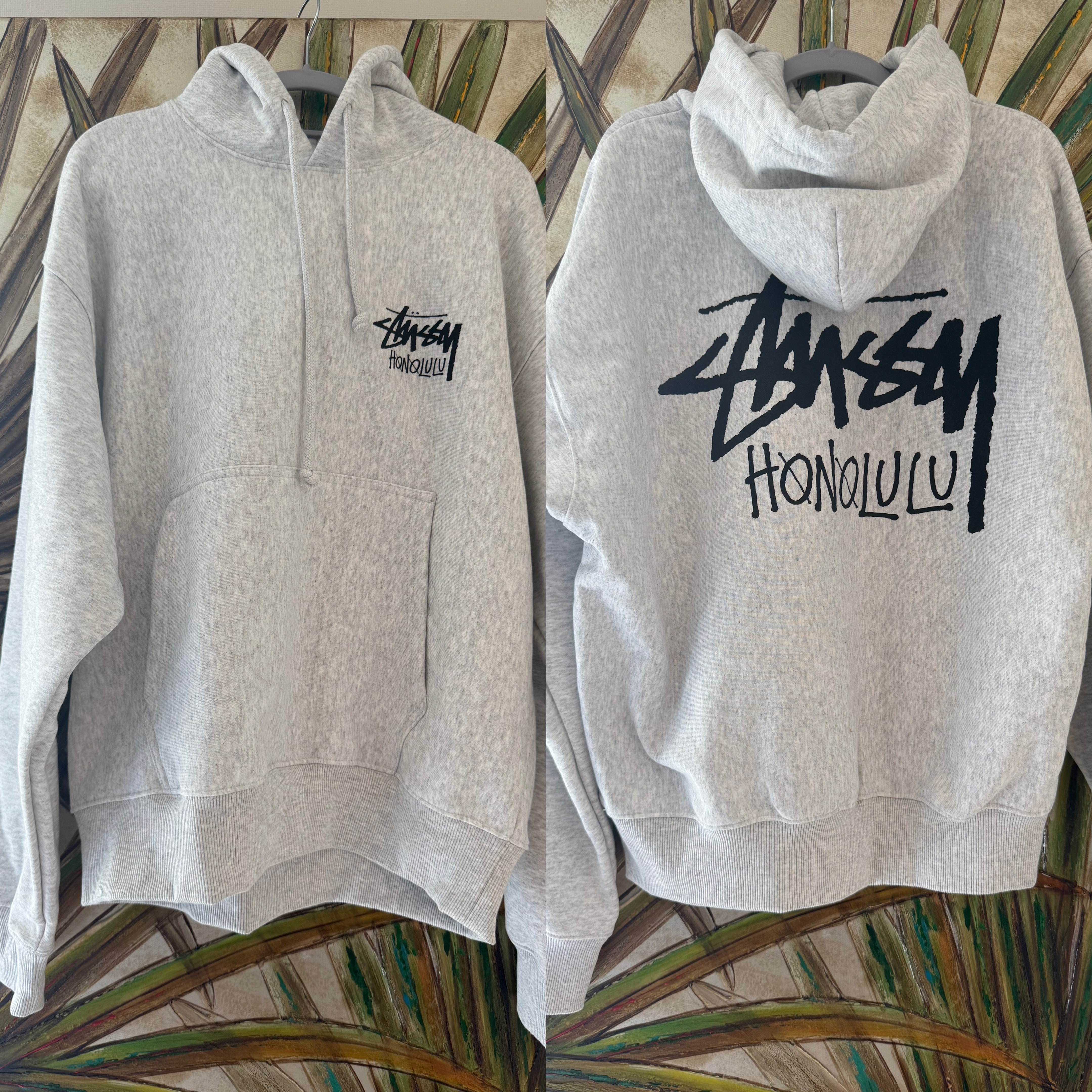 ※稀少※ Stussy Honolulu Logo Hoodieステューシー ホノルル限定 ロゴ パーカー アッシュヘザー