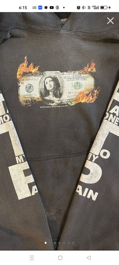 SAINT Mxxxxxx x Pay Money To My Pain 24SS Hoodie Brnd Money "Black"