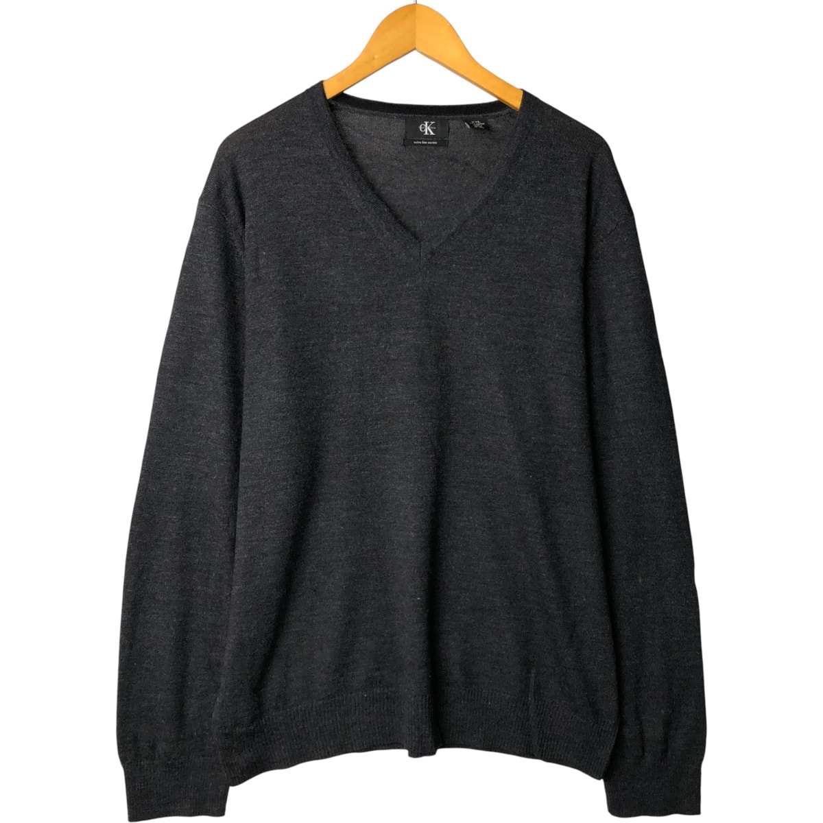 古着 90年代~00年代 カルバンクライン Calvin klein Vネック メリノウールニットセーター メンズXXL相当 ヴィンテージ/eaa584500