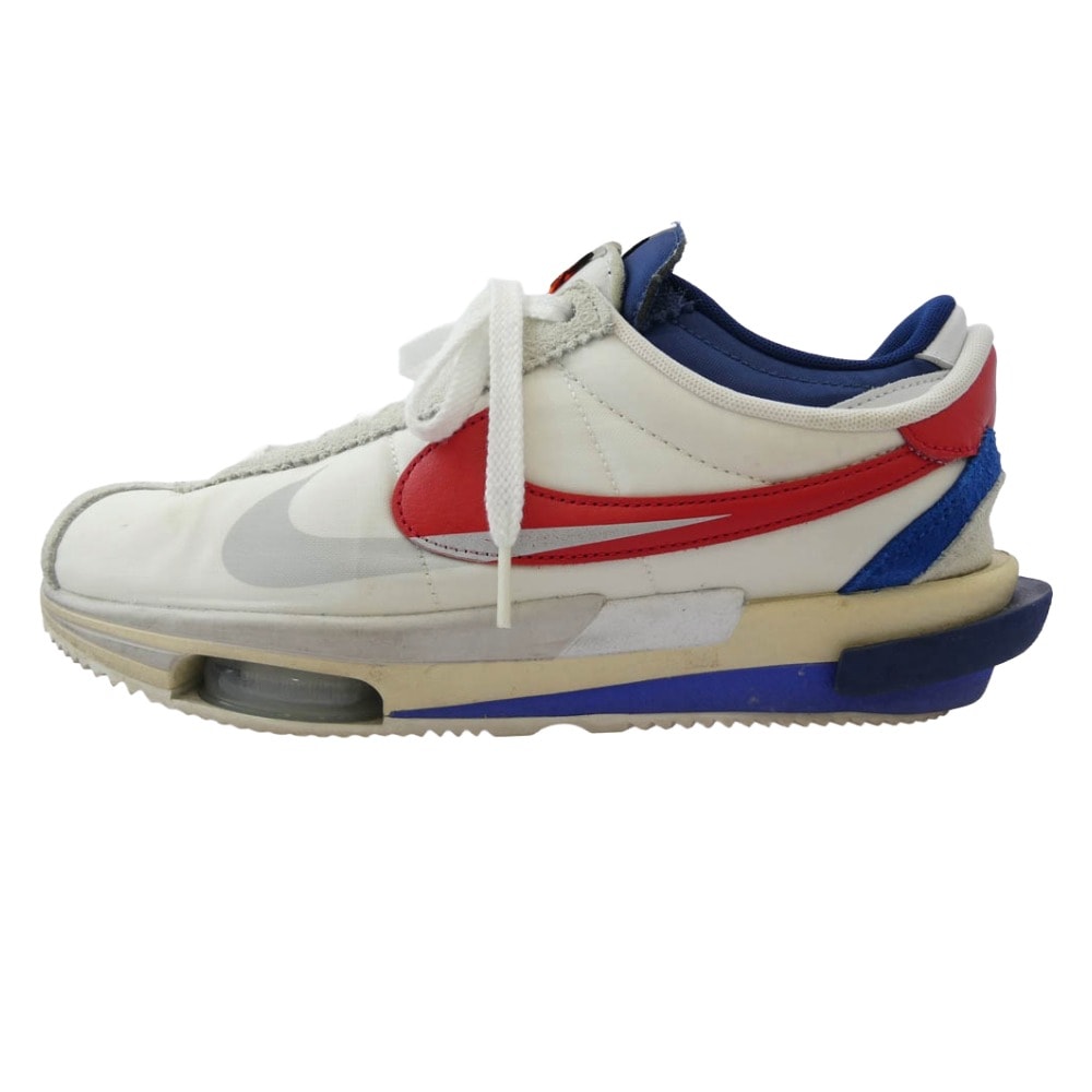 NIKE ナイキ スニーカー DQ0581-100 × sacai サカイ Zoom Cortez White and University Red ズーム コルテッツ ユニバーシティレッド スニーカー ホワイト系 レッド系 ブルー系 27cm【中古】