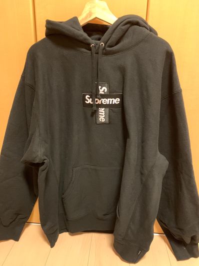 Supreme Cross Box Logo Hooded Sweatshirt "Black"