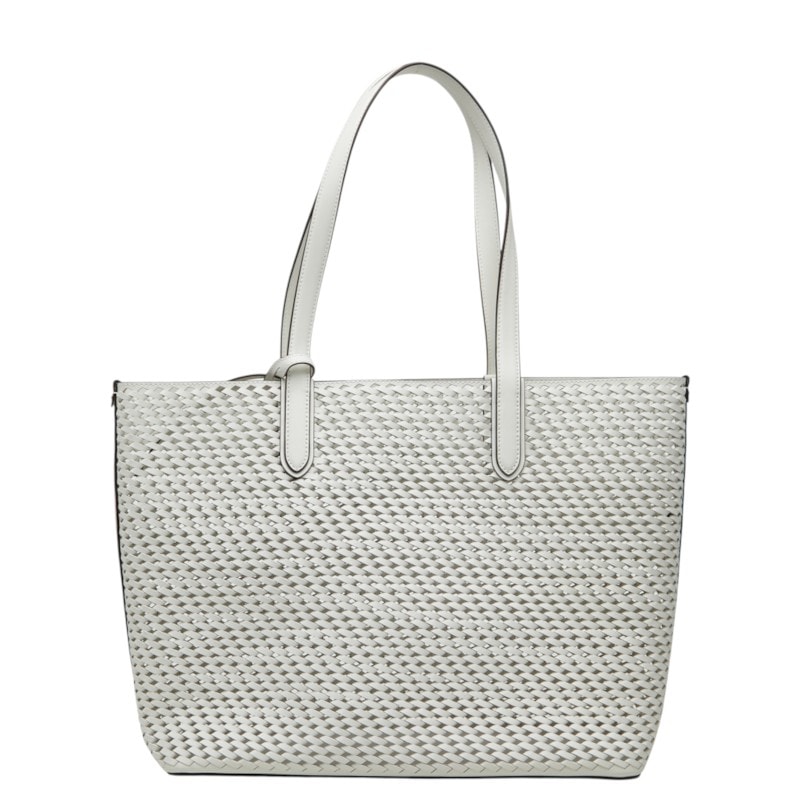 マイケルコース ELIZA ウーブンレザー トートバッグ ショルダーバッグ 30T4GZAT4L ホワイト レザー レディース Michael Kors 中古