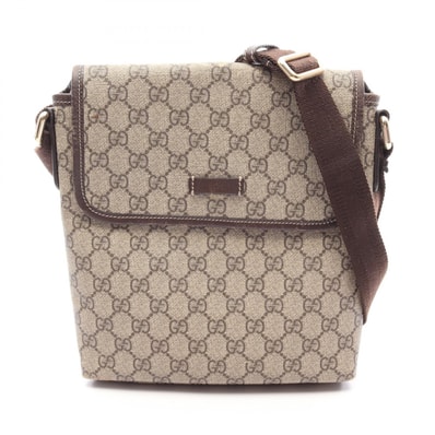 グッチ GUCCI GGスプリーム ショルダーバッグ バッグ PVCコーティングキャンバス レザー レディース ベージュ系 / ブラウン系 223666 【中古】