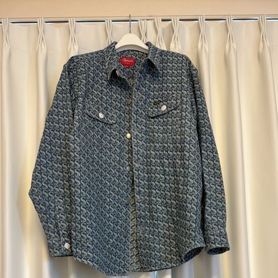 Supreme Monogram Denim Shirt "Blue"