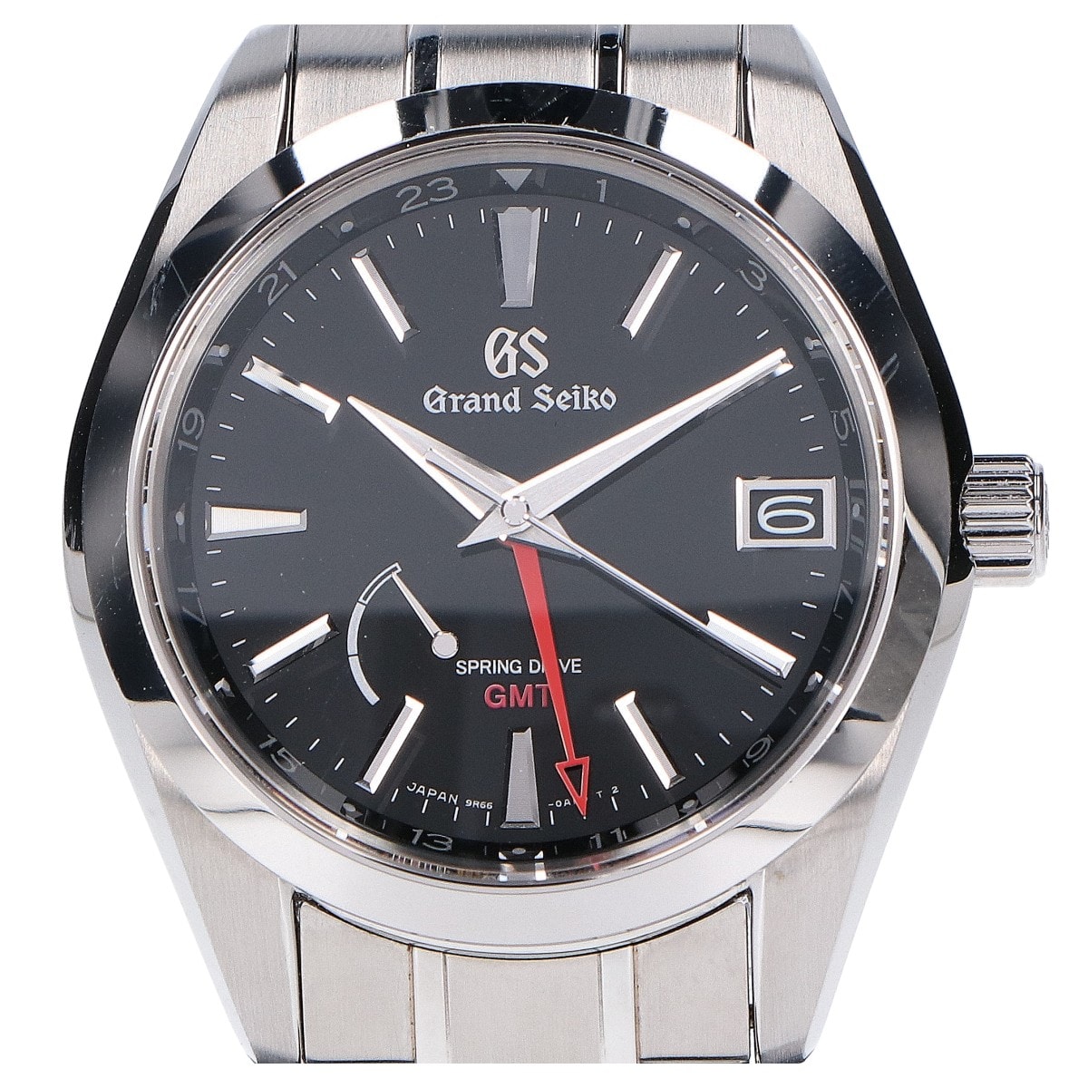 グランドセイコー SBGE211 黒文字盤 スプリングドライブ GMT SS AT/自動巻時計 -