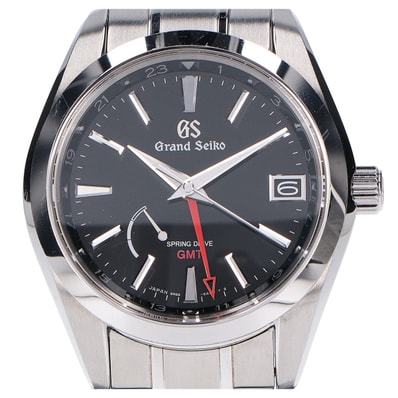 グランドセイコー SBGE211 黒文字盤 スプリングドライブ GMT SS AT/自動巻時計 -