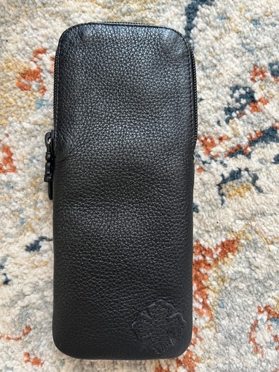 Chrome Hearts Leather Cross Patch Eyewear Case "Black"