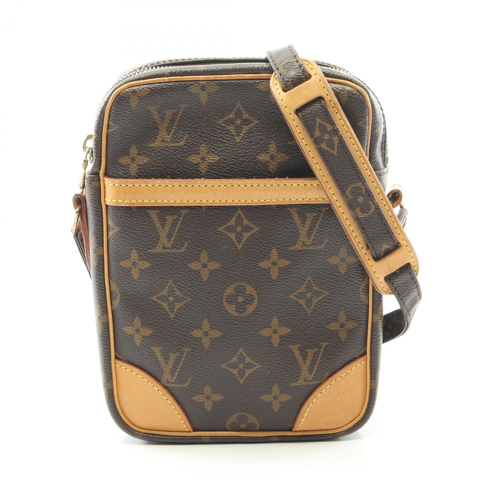 ルイ・ヴィトン LOUIS VUITTON ダヌーブ ショルダーバッグ バッグ PVCコーティングキャンバス レザー モノグラム レディース ブラウン系 M45266 【中古】