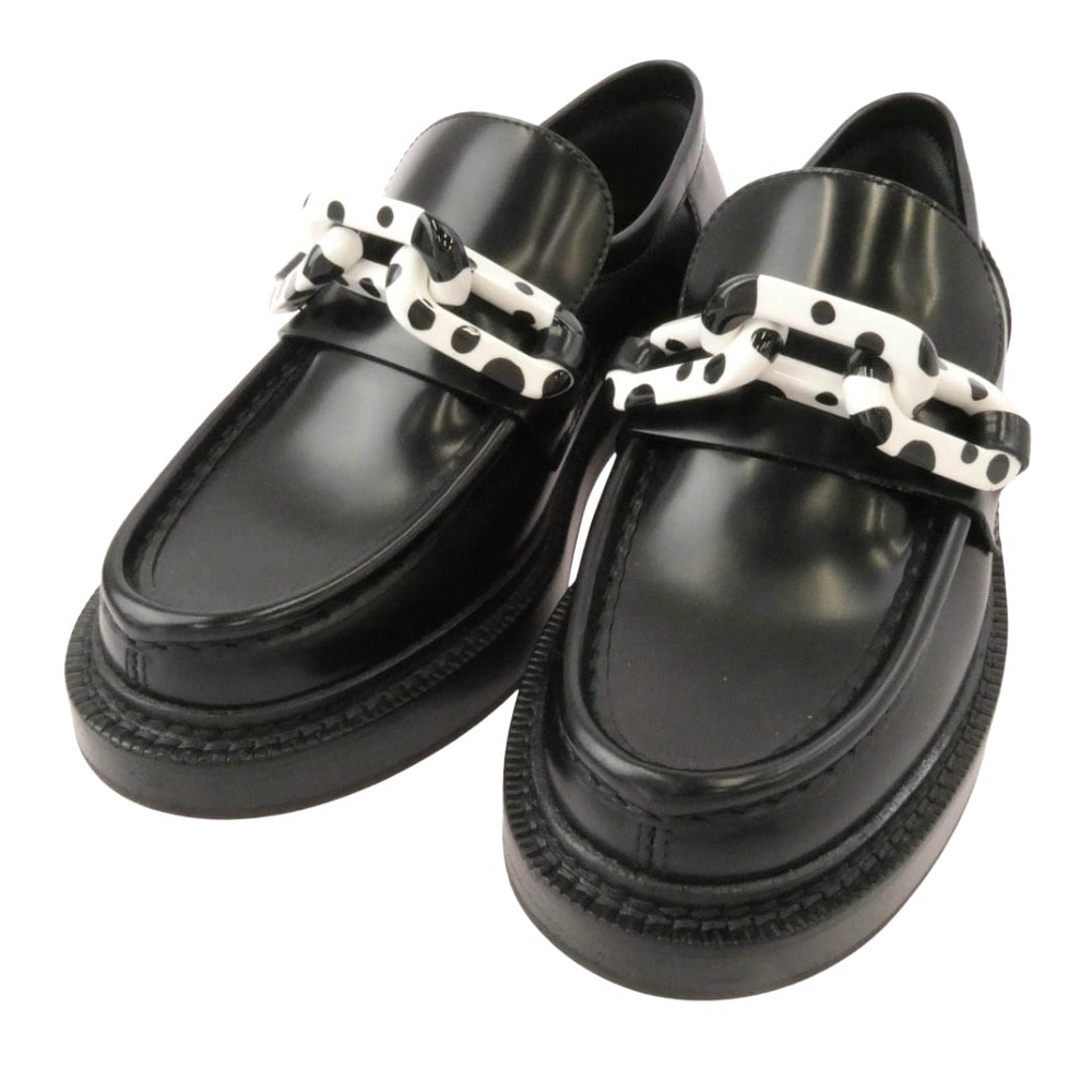 LOUIS VUITTON ルイ・ヴィトン その他靴 22AW MA1212 × Yayoi Kusama ヤヨイクサマ 草間彌生 アカデミーライン レザー ローファー シューズ ブラック系 36【中古】