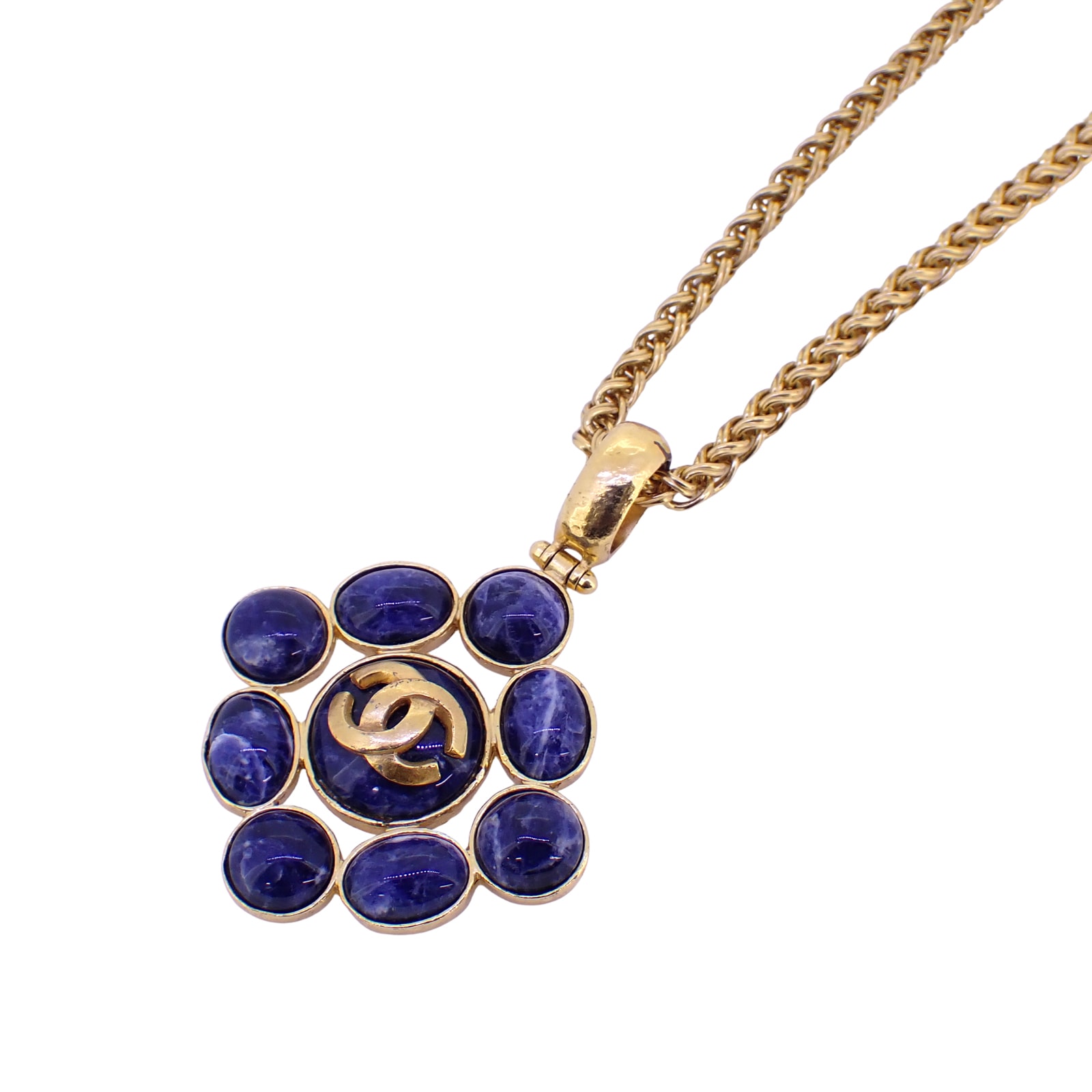 CHANEL シャネル  ココマーク グリポア ストーン  ヴィンテージ ゴールド  レディース ネックレス