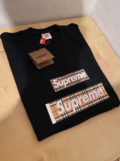 Supreme / Burberry Box Logo Tee "Black"