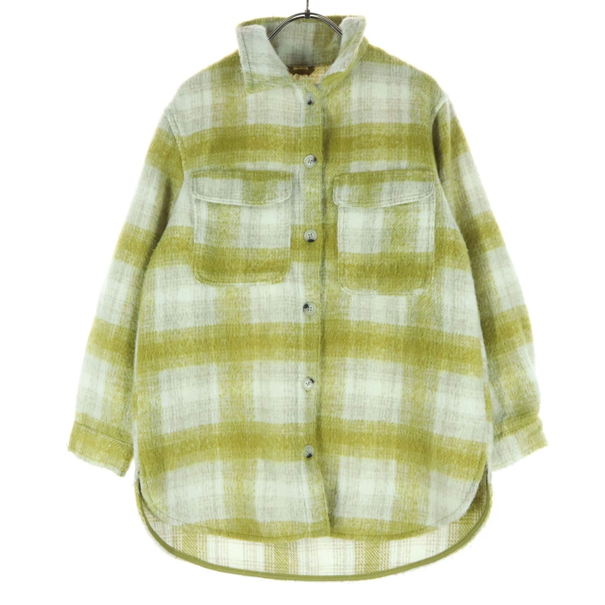ZARA ザラ チェック柄 長袖 シャツ 11-12 イエロー