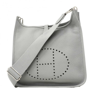 【6dc3092】エルメス ショルダーバッグ エヴリン3PM トリヨンクレマンス グリパンタン シルバー金具 K刻印【中古】レディース