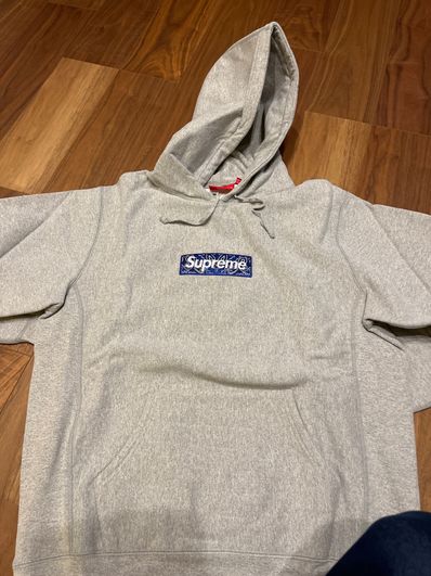 Supreme Bandana Box Logo Hooded Sweatshirt "Grey"